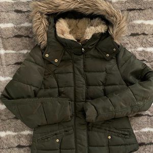 Divided Green Puffer Coat